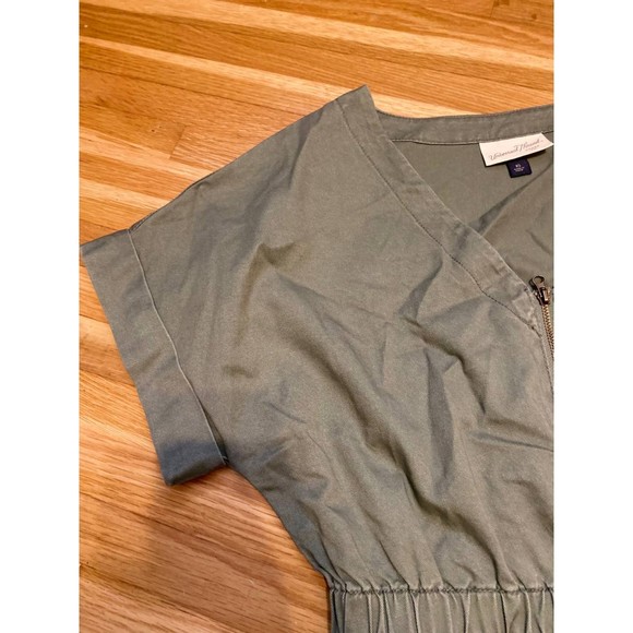 Universal Thread Zip Up V Neck Dress with Pickets Olive Green XS - Picture 5 of 5